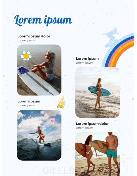 Summer Dive Surfing Theme Presentation Design