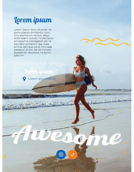 Summer Dive Surfing Theme Presentation Design