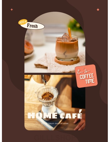 Café at Home Coffee Theme Easy PPT Template