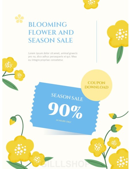 Spring Sale Coupon Event brochure design template