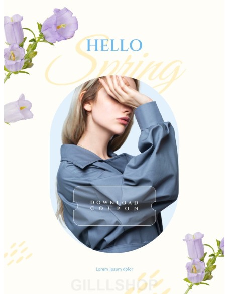 Spring Sale Coupon Event brochure design template