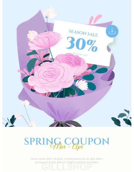 Spring Sale Coupon Event brochure design template