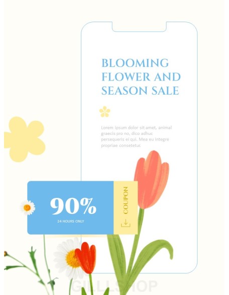 Spring Sale Coupon Event brochure design template