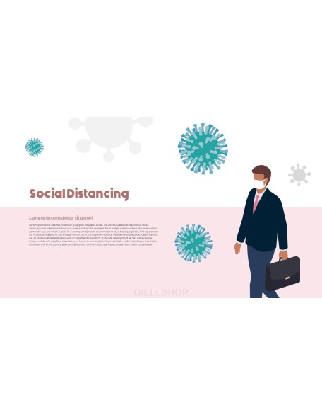 Post-Coronavirus World -  Social Distancing Simple PowerPoint Template Design