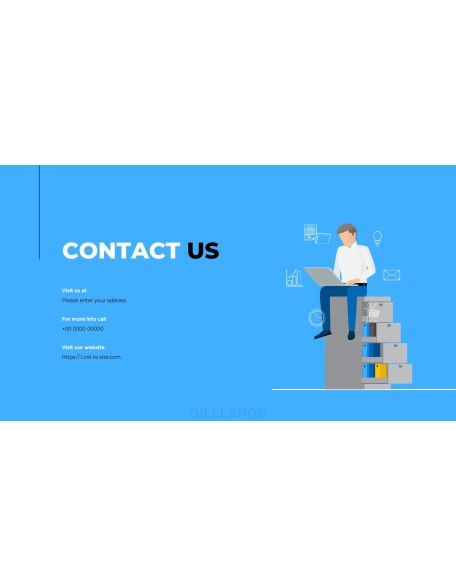 Blue Business Illustration Pitch Deck Business PowerPoint Templates