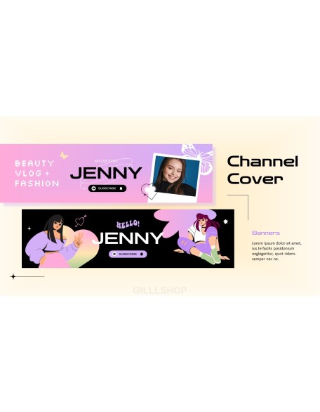 Youtube Channel Art Kit presentation slide design