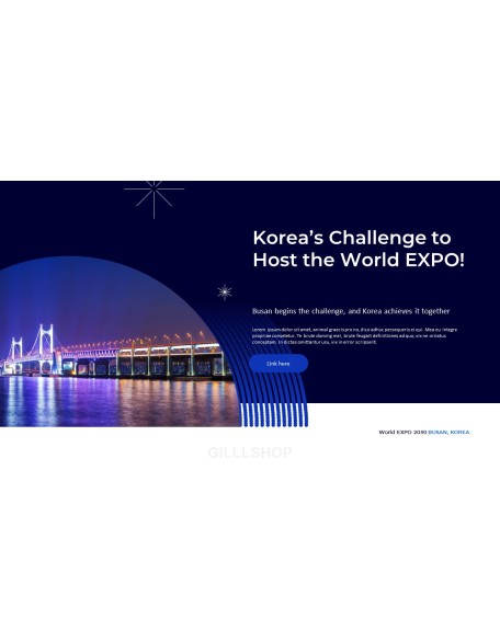World EXPO 2030 BUSAN, KOREA Pitch Deck Startup PPT Templates