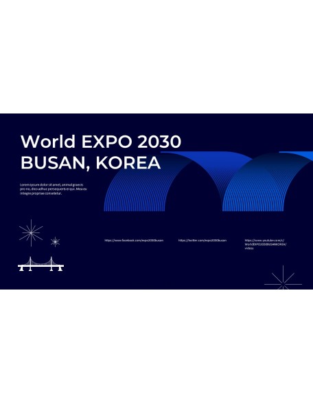 World EXPO 2030 BUSAN, KOREA Pitch Deck Startup PPT Templates
