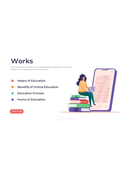 Online Education Illust Pitch Deck Easy PPT Template