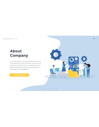 Infographic Flat Design Template Business Strategy PPT