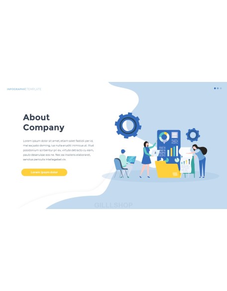 Infographic Flat Design Template Business Strategy PPT