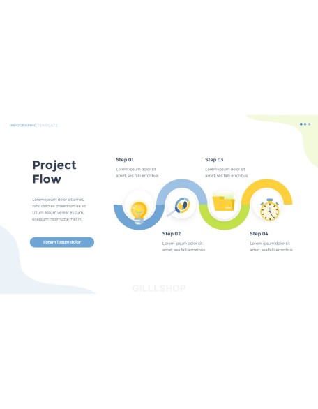 Infographic Flat Design Template Business Strategy PPT