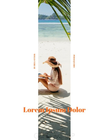 Summer Vacance Vertical PPT Templates Simple Design