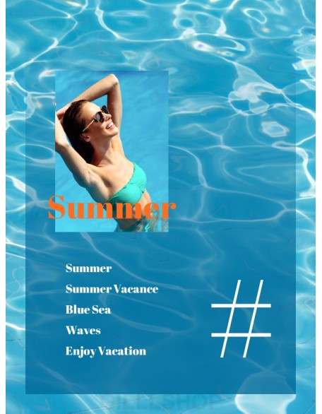 Summer Vacance Vertical PPT Templates Simple Design