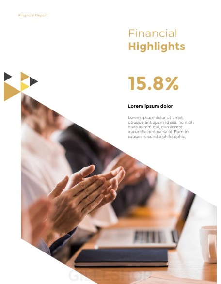 Geometric Shapes Annual Report Design PowerPoint Presentation Slides