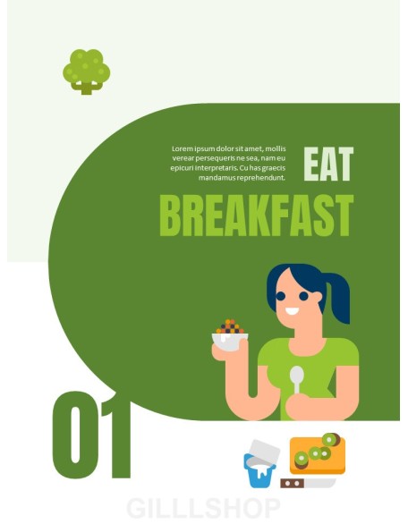 Healthy Infographics Vertical PPT Design Templates