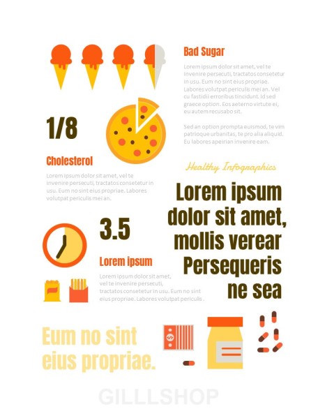 Healthy Infographics Vertical PPT Design Templates