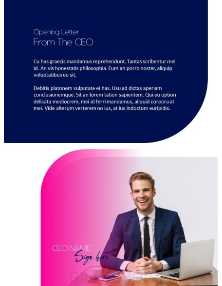 Pink Business Annual Report Template PowerPoint Templates Design