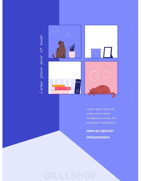 Stay Home Flat Illustration Design Pack Presentation Templates Design