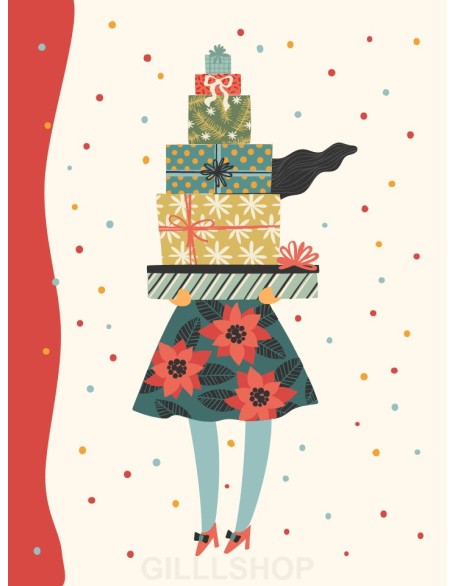 Christmas Illustration Vertical Design PPT Model