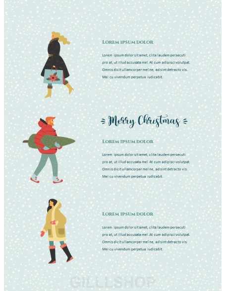 Christmas Illustration Vertical Design PPT Model