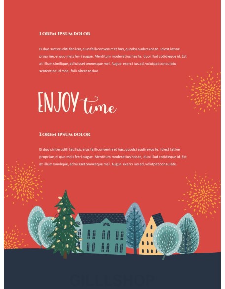 Christmas Illustration Vertical Design PPT Model