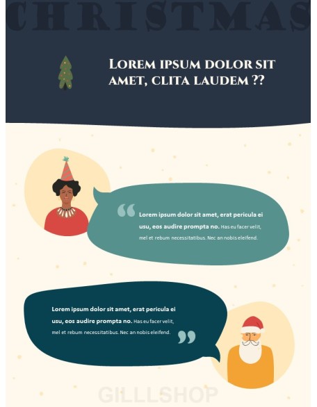 Christmas Illustration Vertical Design PPT Model