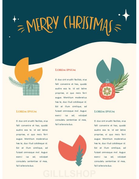 Christmas Illustration Vertical Design PPT Model