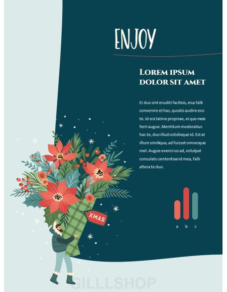 Christmas Illustration Vertical Design PPT Model