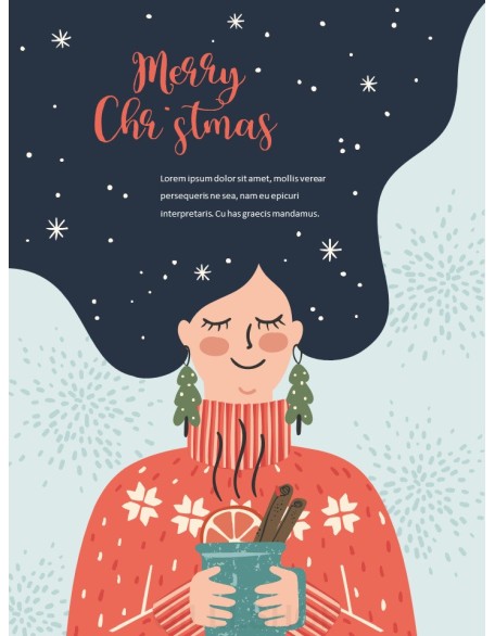 Christmas Illustration Vertical Design PPT Model