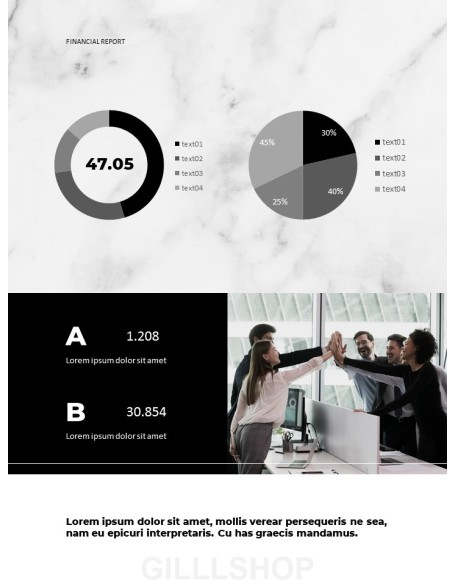 Marble Background Design Annual Report Templates for PowerPoint