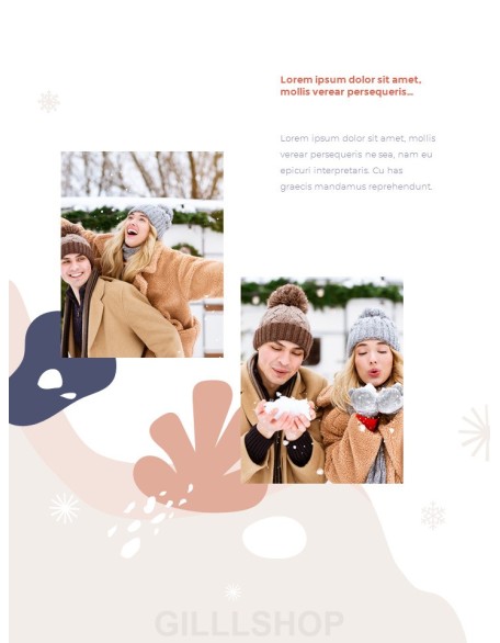 Winter Season Theme Abstract Design Template PowerPoint Format