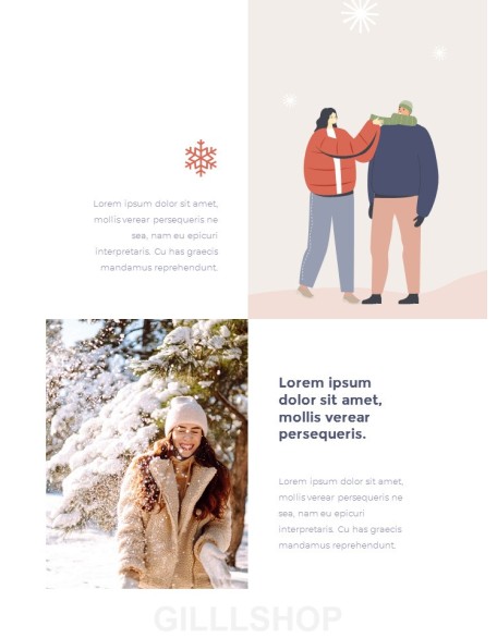 Winter Season Theme Abstract Design Template PowerPoint Format