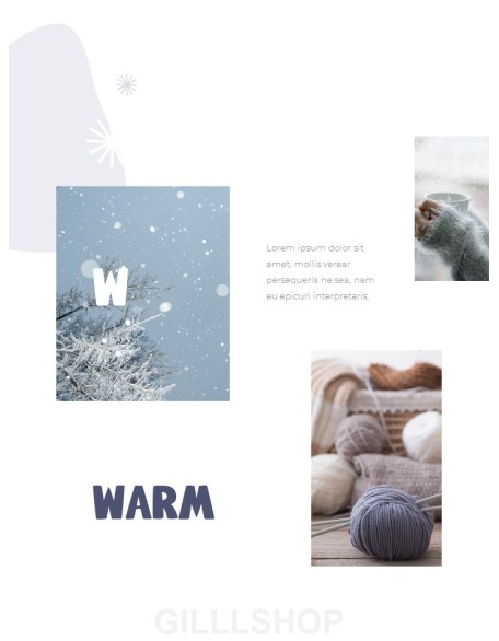 Winter Season Theme Abstract Design Template PowerPoint Format