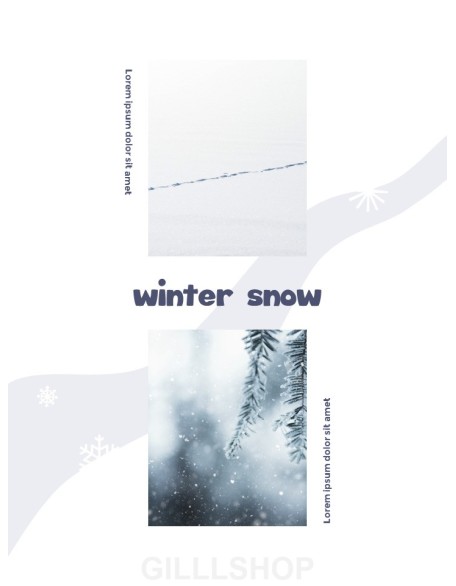 Winter Season Theme Abstract Design Template PowerPoint Format