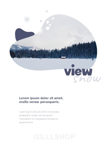 Winter Season Theme Abstract Design Template PowerPoint Format