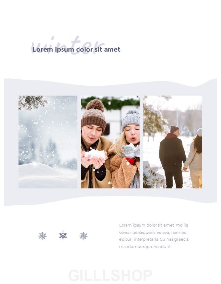 Winter Season Theme Abstract Design Template PowerPoint Format