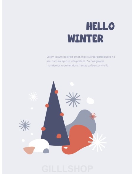 Winter Season Theme Abstract Design Template PowerPoint Format