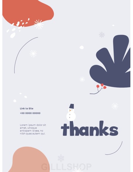 Winter Season Theme Abstract Design Template PowerPoint Format