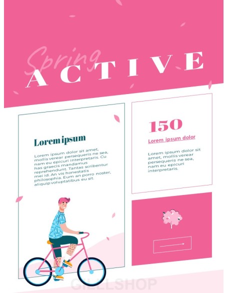 Active Spring Theme Illustration Template powerpoint ppt