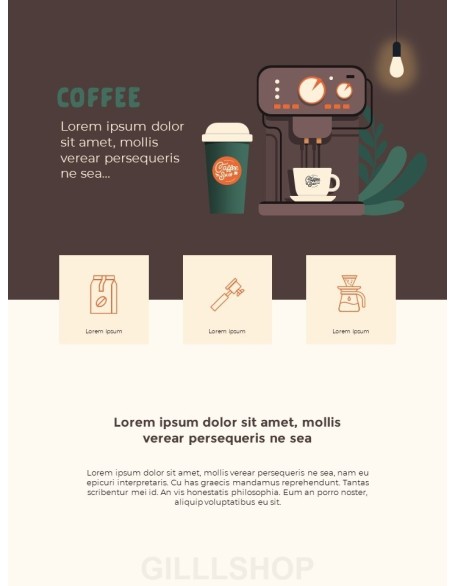 Café Brand Visual Identity Coffee Theme template powerpoint