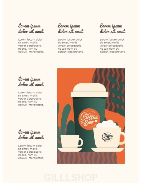 Café Brand Visual Identity Coffee Theme template powerpoint