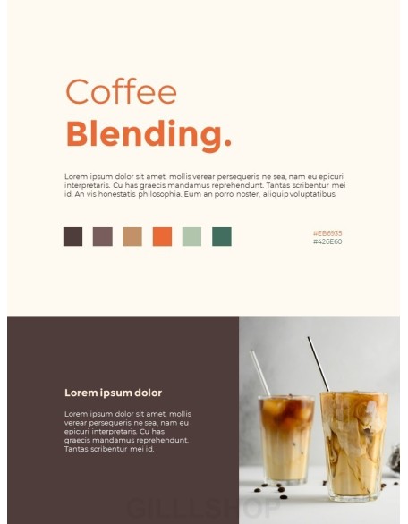 Café Brand Visual Identity Coffee Theme template powerpoint