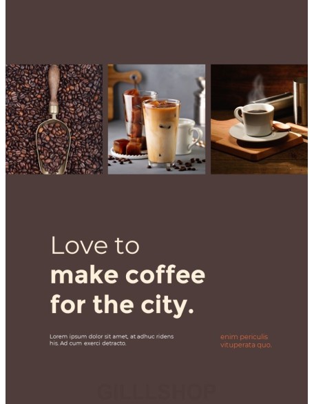 Café Brand Visual Identity Coffee Theme template powerpoint