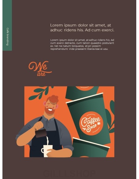 Café Brand Visual Identity Coffee Theme template powerpoint