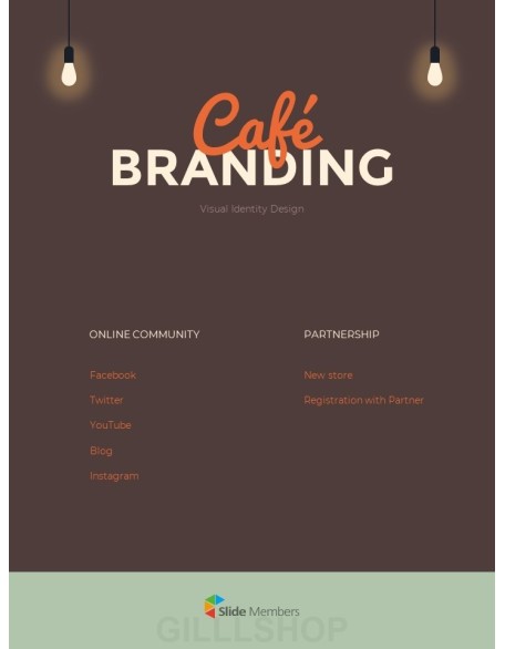 Café Brand Visual Identity Coffee Theme template powerpoint