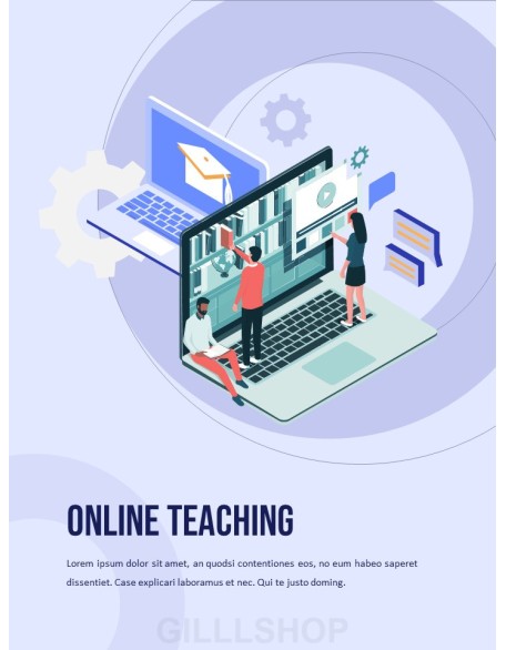 Online Teaching Learning template powerpoint