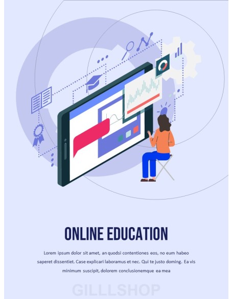 Online Teaching Learning template powerpoint