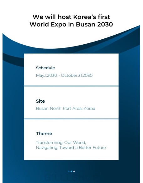 World EXPO 2030 BUSAN, KOREA presentation slide design